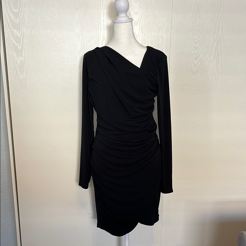 Zara Black Asymmetrical Bodycon Dress
